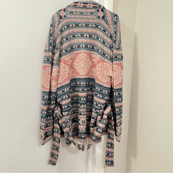 Lauren Ralph Lauren Aztec Southwest Print Style Belted Cardigan - Picture 9 of 16